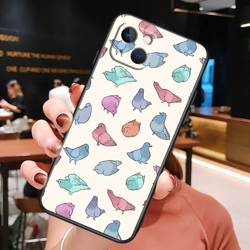 Pigeons Collage Case For iPhone 12 Pro Max 13 Mini For iPhone 11 Pro Max X XR XS 7 8 Plus SE 2020 Cover iphone 11 card case
