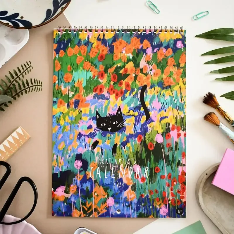 2024 Cats In Art Wall Calendar -12 Months Premium Planner Gift 2024 Cat  Garden Calendar Durable Easy To Use