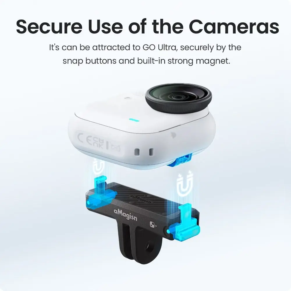 퀵 릴리스 마그네틱 마운트 베이스 어댑터 ABS 경량 확장 어댑터 Insta360 Go Ultra용 내구성 있는 마운트 브래킷