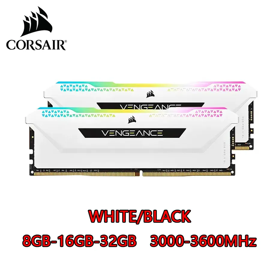 Corsair Rgb Pro White/black Ddr4 Ram 8gb/16gb 32gb 3000mhz 3200mhz 3600mhz Dimm Desktop Memory - Rams -