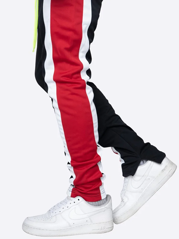 

Men's Running Sports Fitness Pants Fashion Spliced Zipper Pocket Hip Hop Sweatpants 2022 Men's Casual Small Foot Trousers