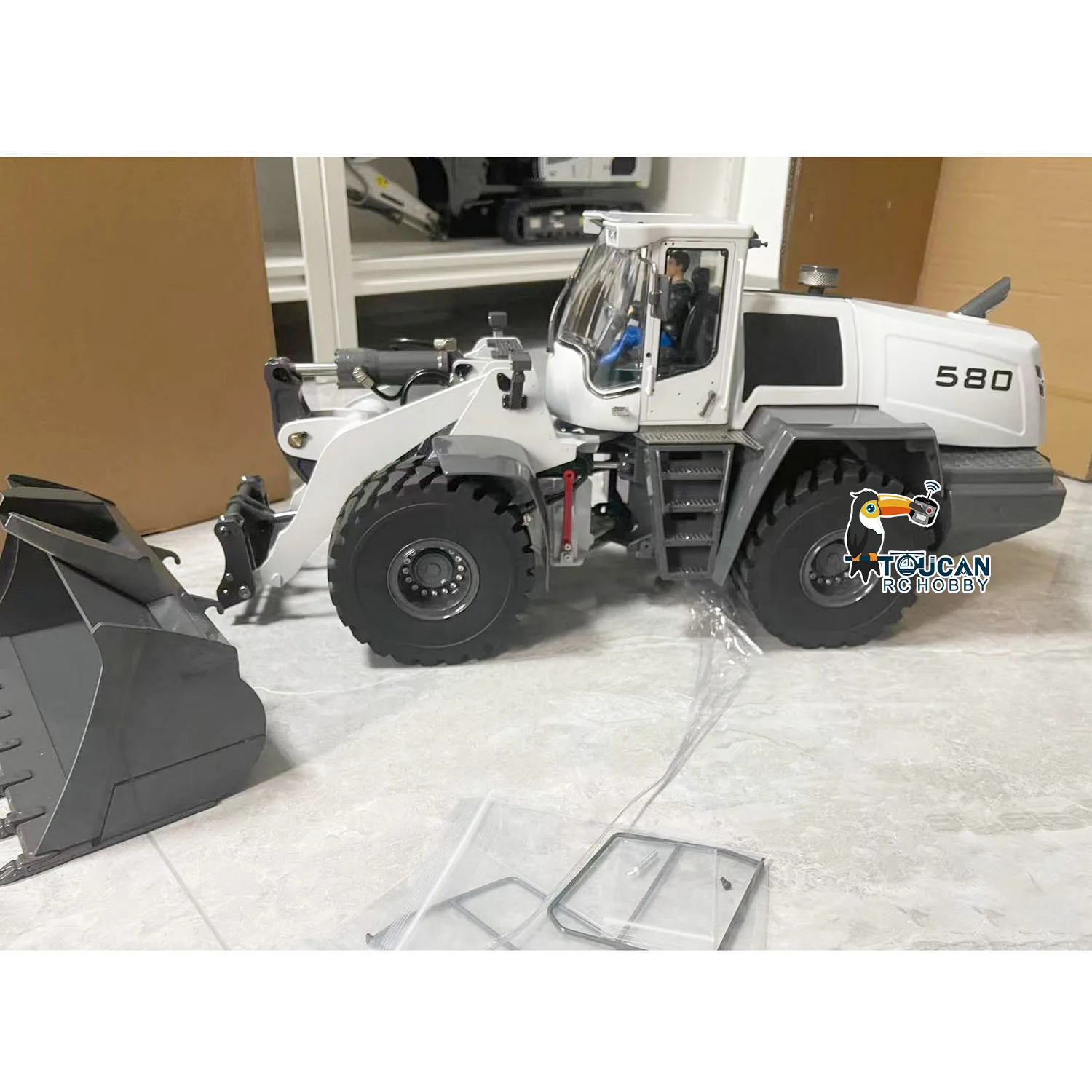 XDRC 580 1/14 Hydraulic RC Metal Wheeled Loader ST8 Remote Control Car Model with Sound Light Set Painted Assembled RC Toy 5