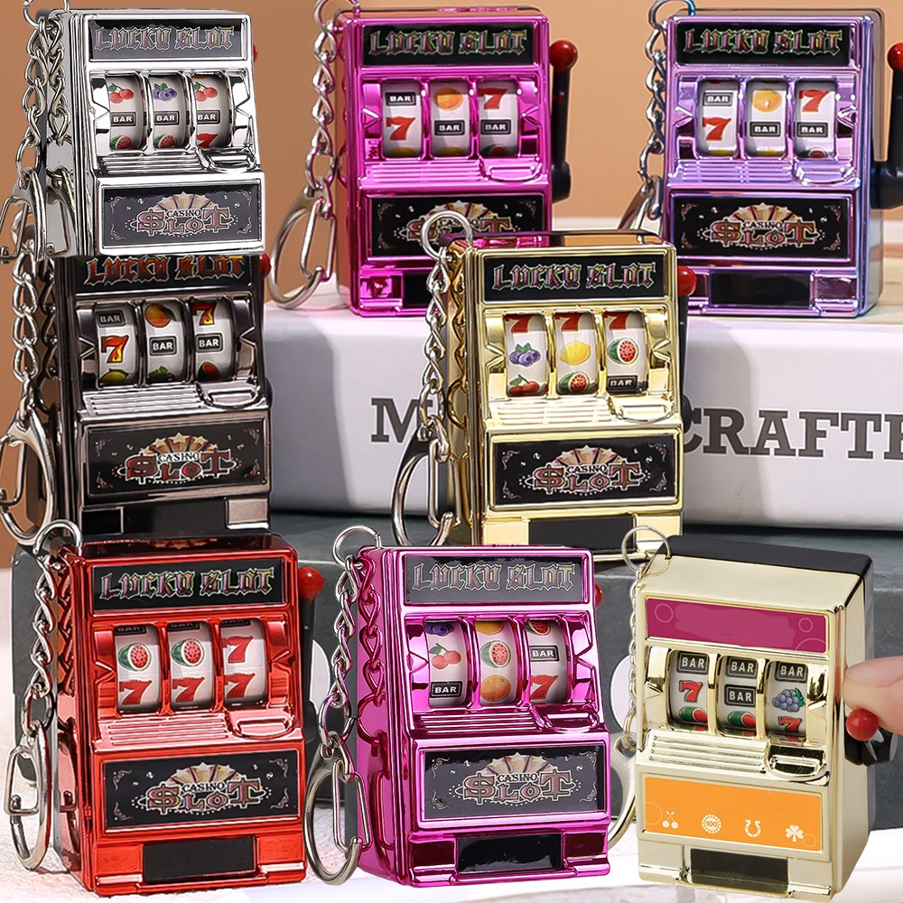 LuckyJackpotMiniFruitSlotMachineKeychainCreativeArcadeBirthday