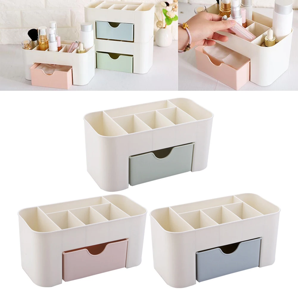 Description Picture 3 of itemJewelry Cosmetics Organizer Drawer Style Storage Box Lightweight Ample Space for Office Desktop Dressing Table