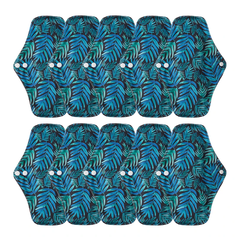Medium Size Bamboo Charcoal Sanitary Pads 10PCS for Menstruation Washable Women Care Period Relief Reusable
