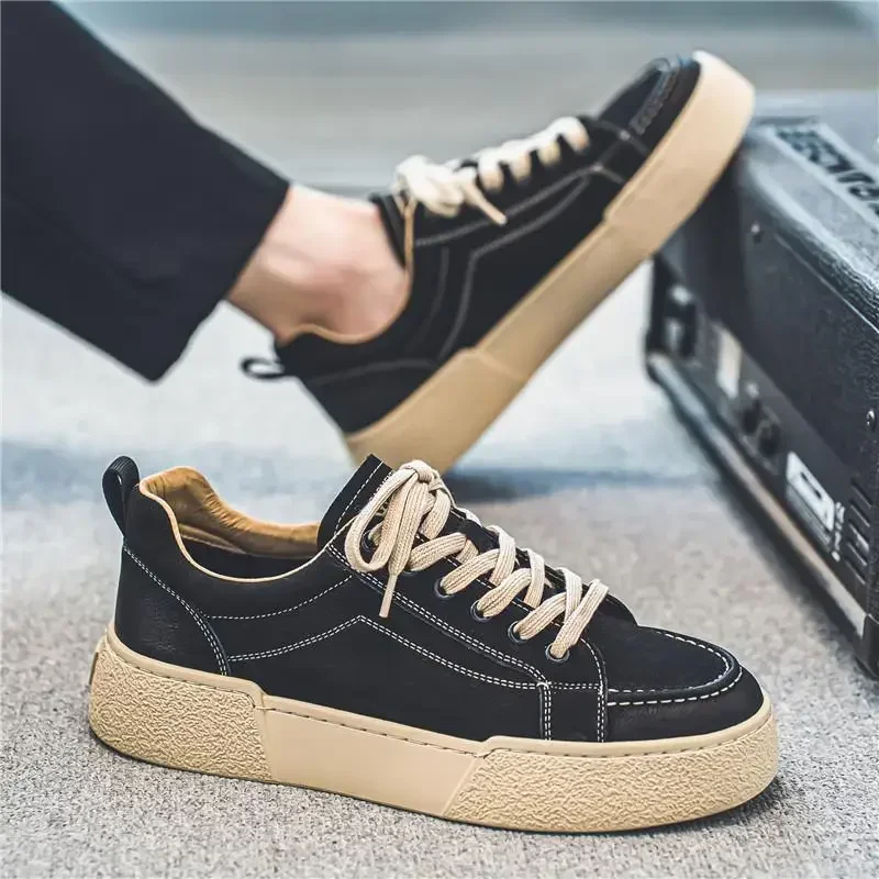 

Vulcanize Men's Casual Shoes Classic Skateboard Men Shoes Suede Man Leather Sneakers Street Male Casual Sneakers Chaussure Homme