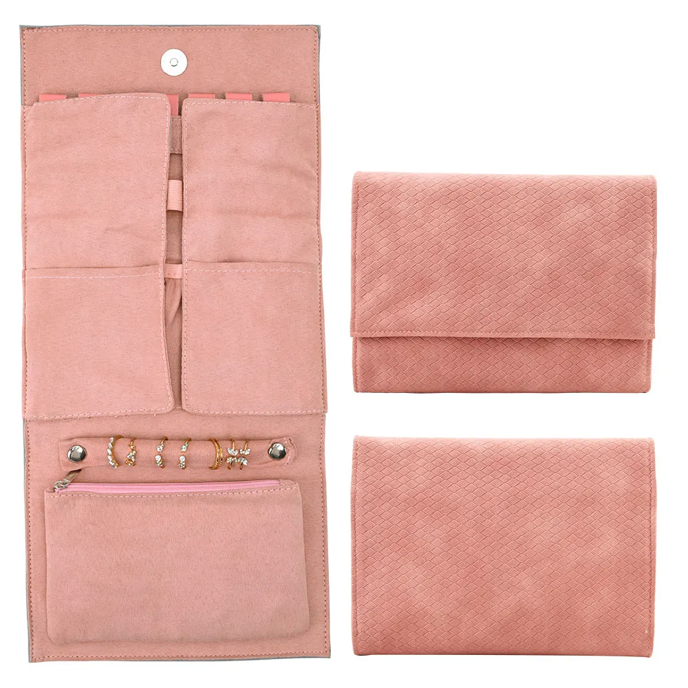 Portable Large Travel Jewelry Roll Bag Pendant Necklace Bracelet Chain Storage Carrying Case Watch Bangle Ring Earring Organizer
