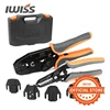 IWISS KIT-0535 Hand Crimping Tools Set 8PCS Quick Replace Jaws Connectors Wire Stripper Pliers Cutter for Non-Insulated Ferrules 1