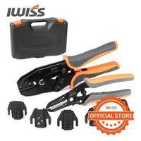 IWISS KIT-0535 Hand Crimping Tools Set 8PCS Quick Replace Jaws Connectors Wire Stripper Pliers Cutter for Non-Insulated Ferrules 1