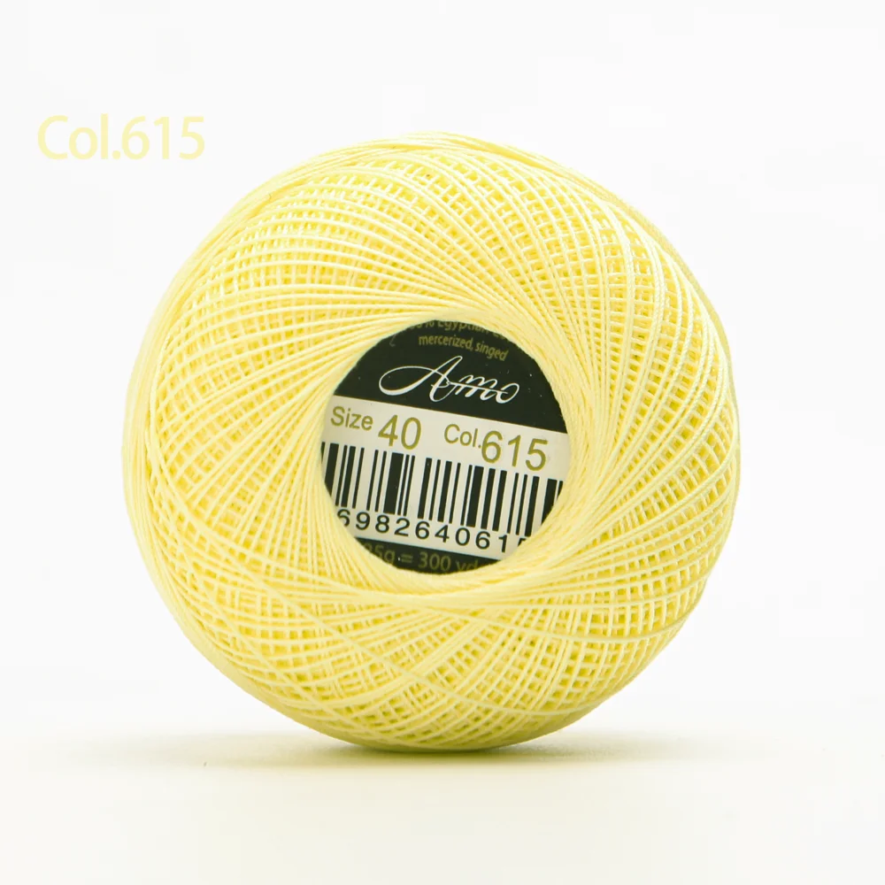 Premium 40-Size Double Mercerized Egyptian Cotton Crochet Thread – Perfect for Tatting Projects, 25g Ball, 300 Yards, Available in 56 Vibrant Colors