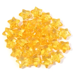 Colorful Five - Pointed Star Acrylic Beads Set for DIY Jewelry and Accessories (30 Pieces) (Gold Yellow)