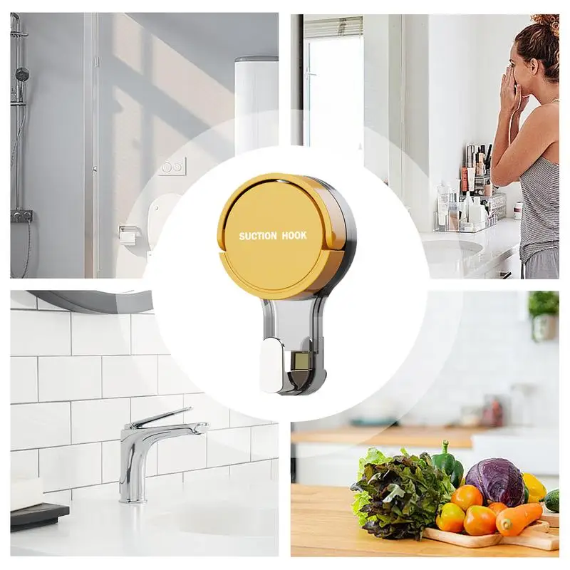 Suction Cup Hooks For Shower Bathroom Wall Bathtub Loofah Hook Reusable Removable Strong Waterproof Suction Cup Hooks