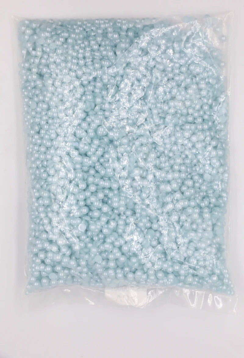 

2mm~14mm All Size Lt.Sapphire Color Flat back ABS round Half Pearl beads, imitation plastic half Round pearl beads