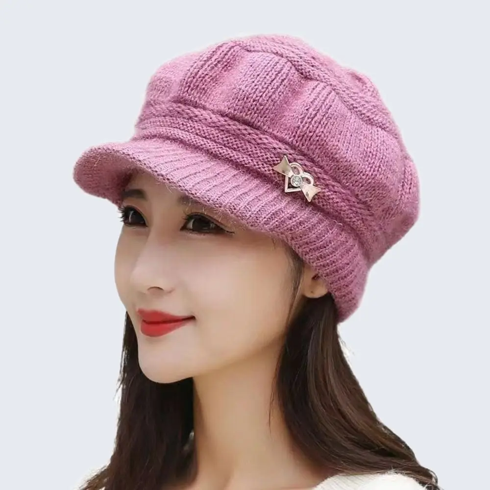 Fur Hat Knitted Earflap Hat Winter Hat Wool Hat 1PC Wool Women's Fashion Hat Wind Shield Ear Guard
