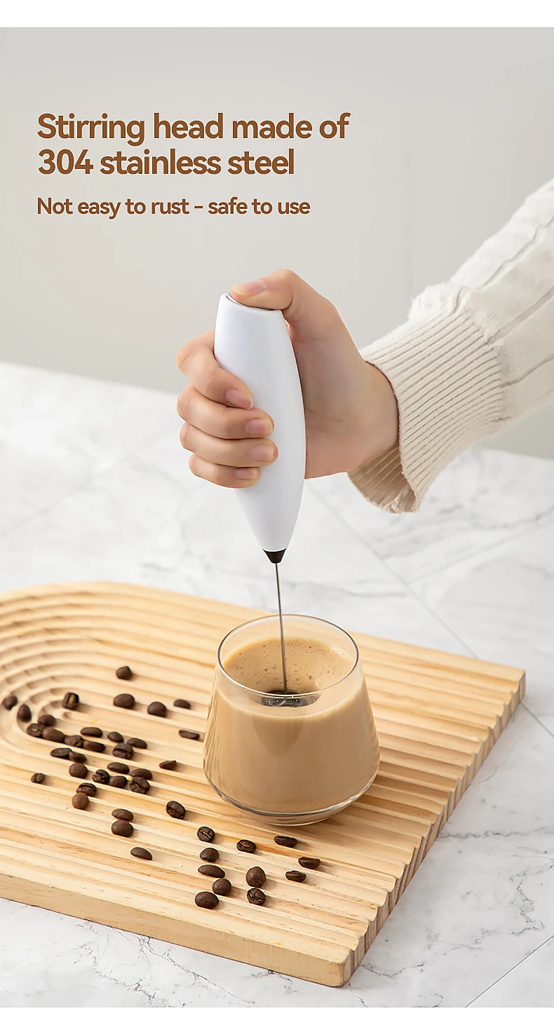 Description Picture 4 of item1PC Electric Egg Beater Milk Frother Wireless Handheld Coffee Cappuccino Frother Household Mini Whisk Mixer