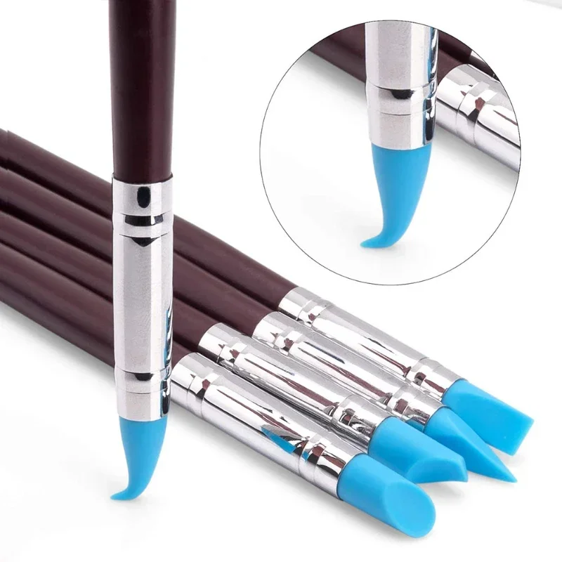 Clay Sculpting Tools Polymer Clay Tools Pottery Sculpting Tools Pottery Tools Clay Craft Tool 5PCS Silicone Clay Sculpting Tool for Brush Modeling Dotting Nail Art Pottery Clay Tool DIY Carving