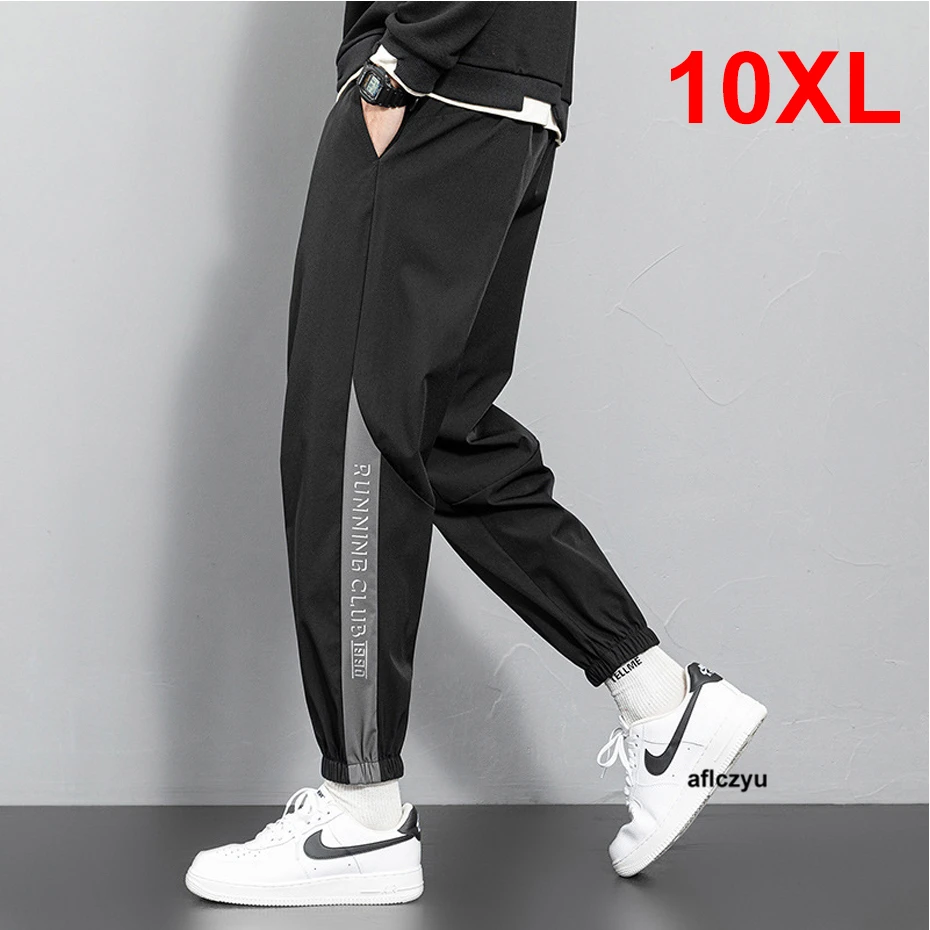 Summer Jogger Pants Men 10XL Plus Size Quick Drying Pants Fashion Casual Joggers Elastic Waist Trousers Big Size 10XL