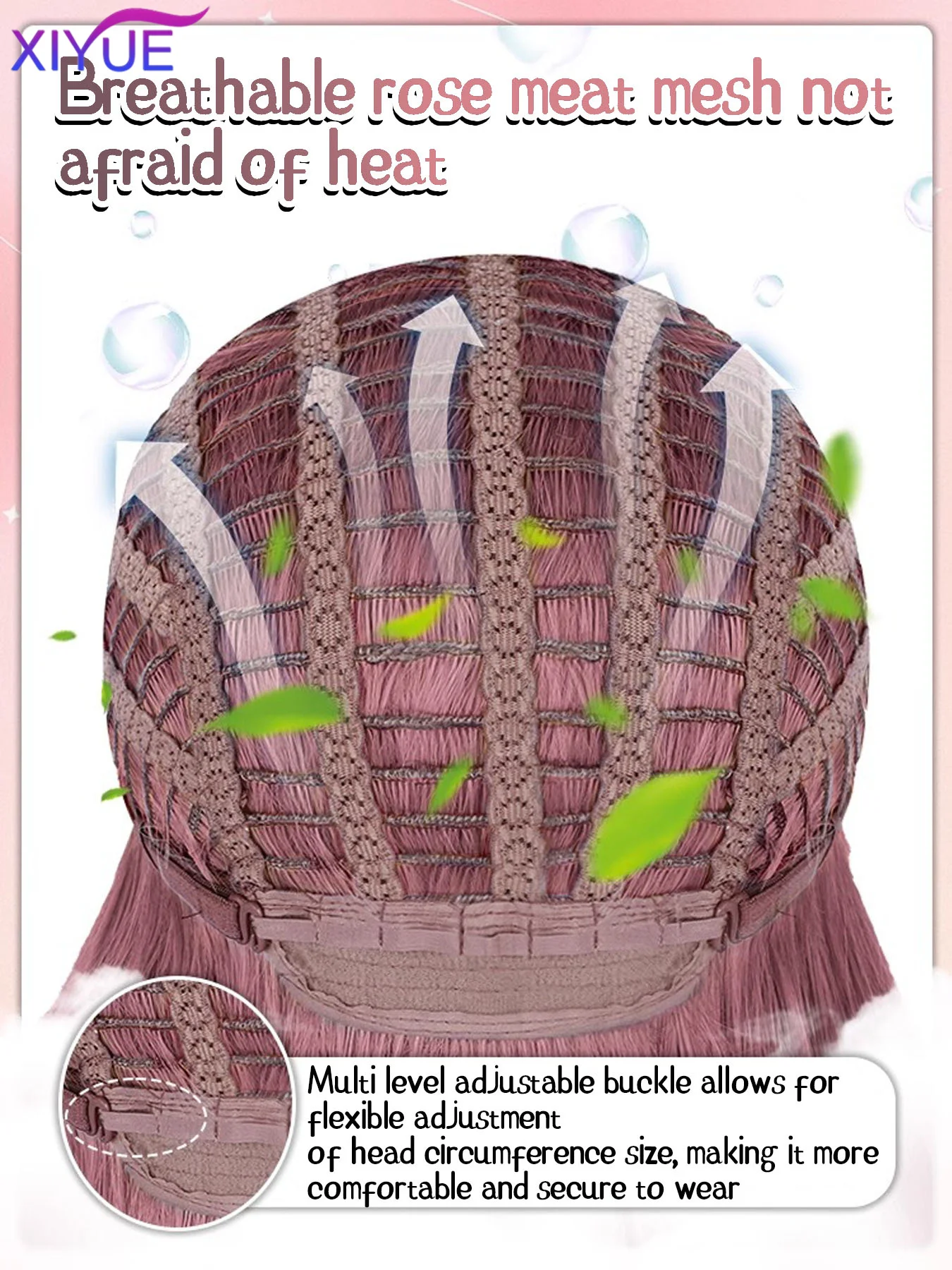 XIYUE Black Pink Ombre Synthetic Wigs For Cosplay Long Straight Layered Wigs With Bangs For Women Heat Resistant Fake Hair