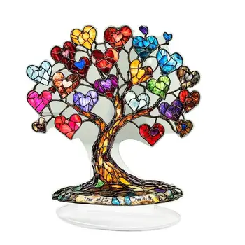 Desk Acrylic Heart Tree Desk 2D Heart Tree Acrylic Decoration Home Table Seasonal Decor Acrylic Ornament For Valentine's Day 1