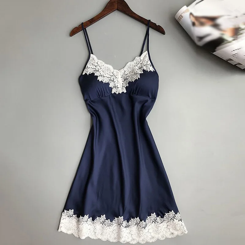 Women Sexy Lingerie Ultra Thin Elastic Sleepwear Dress Lady Lace Breathable Sling Nightwear Silky Miniskirt Nightdress Clothes sexy lingerie set women lace sleepwear lady pajama set elastic top and shorts nightwear romantic sexy nightdress pajamas mujer