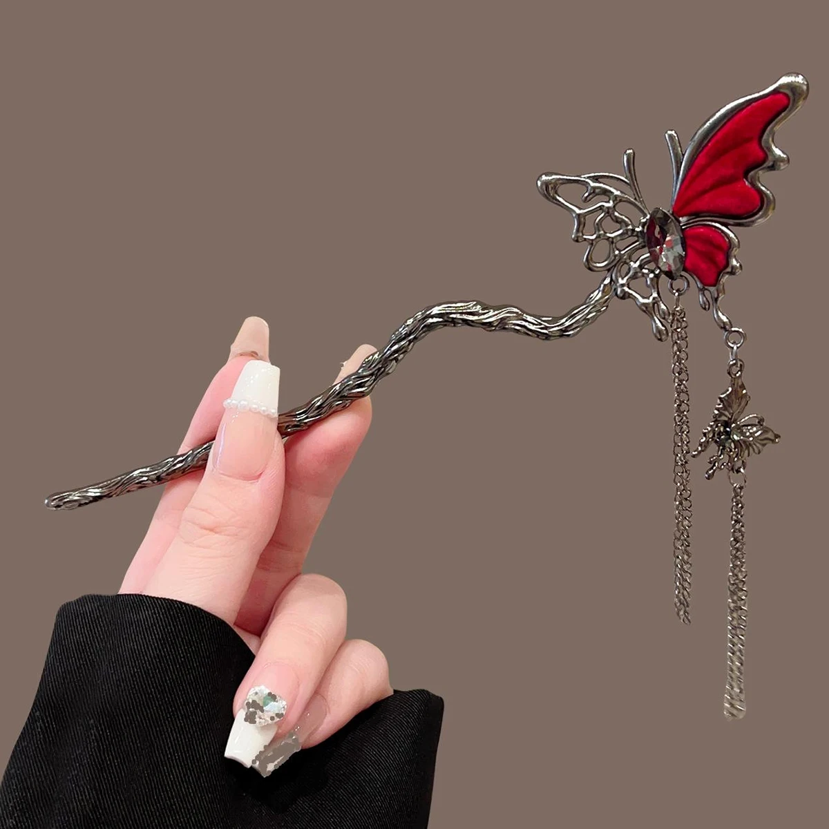 1pc Chinese Style Butterfly Tassel Hair Stick For Women Hair Clip Pin Vintage Hairpins Headwear Wedding Headdress Accessories