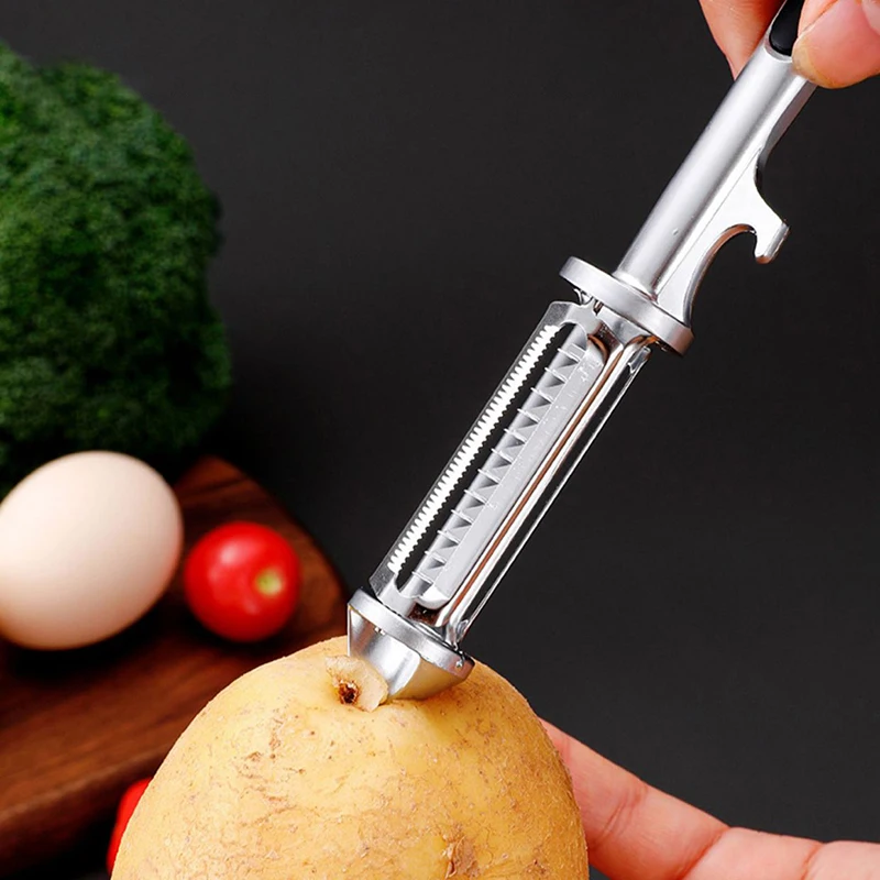 Upgraded 5 In 1 Fruit Vegetable Peeler Cutter Stainless Steel Sharp Potato Carrot Grater Slicer Wine Opener Kitchen Gadget