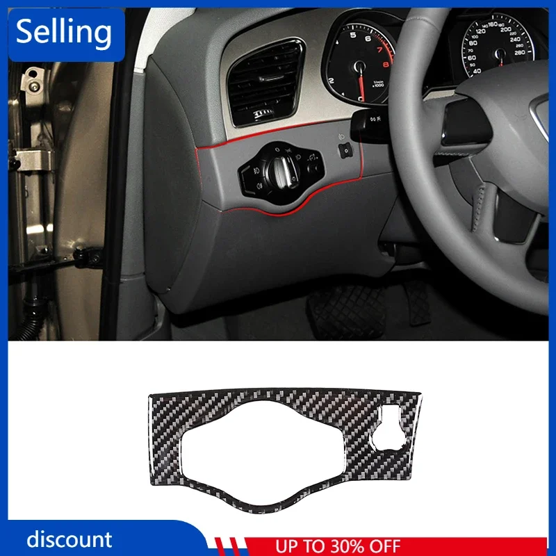 

Кольцо переключателя для автомобильной фары из мягкого углеродного волокна, декоративные аксессуары для Audi A4L / A5 2009-2016