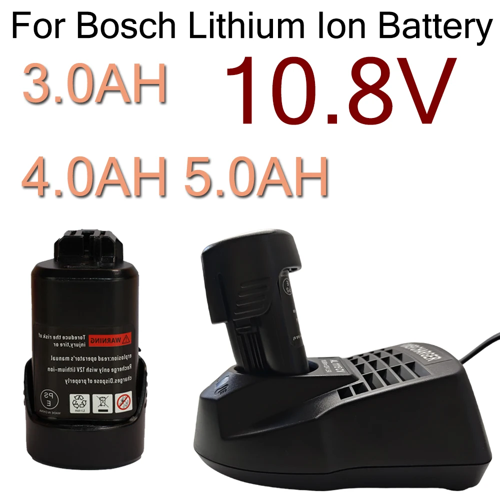 

10.8V 3.0/4.0/5.0Ah Li-ion Rechargeable Battery Pack Replace for BOSCH Cordless Electric Drill Screwdriver BAT411 BAT412 BAT412A