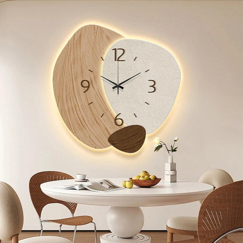 Fashion LED Light Wall Clock Luminous Silent Hole-Free Quartz digital wall clock