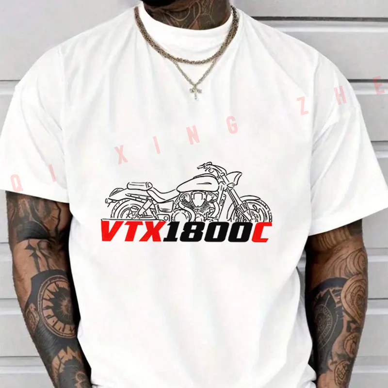 VTX 1800C Motocicletas 모터바이크 프린트 티셔츠 코튼 팬 남성 새로운 패션 여름 짧은 소매 인쇄 O 넥 티셔츠