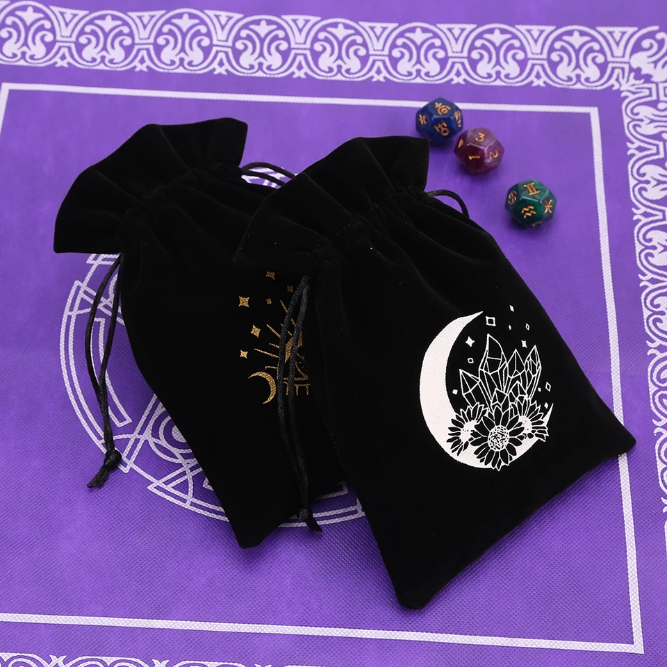 Mini Drawstring Tarot Bag - Purple Flannelette Pouch For Cards, Dice, Jewelry & Spiritual Accessories - View #11