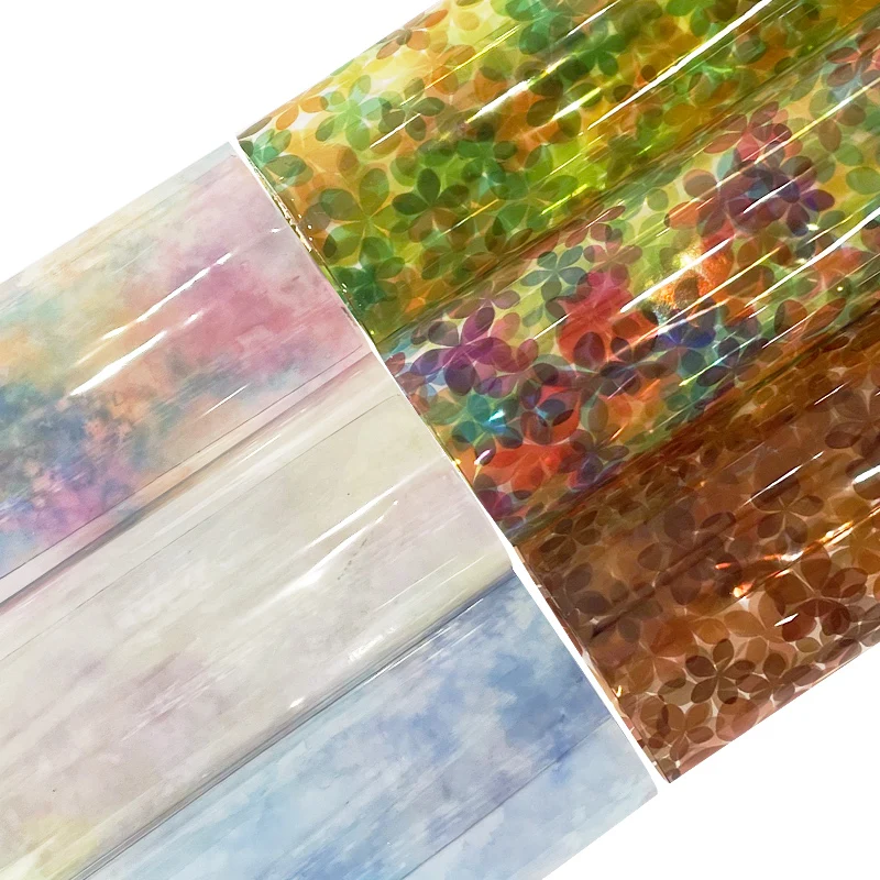 

Transparent Faux Leather Sheets Tie-dye art printed Synthetic Leather Fabric Roll for DIY Earrings Hair Bows Handbags Crafts