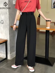 Women Wide Leg Pants 2023 Summer Thin Fabric Classic High Waist Pockets Button Fly Long Palazzo Trousers Korean Casual Bottoms
