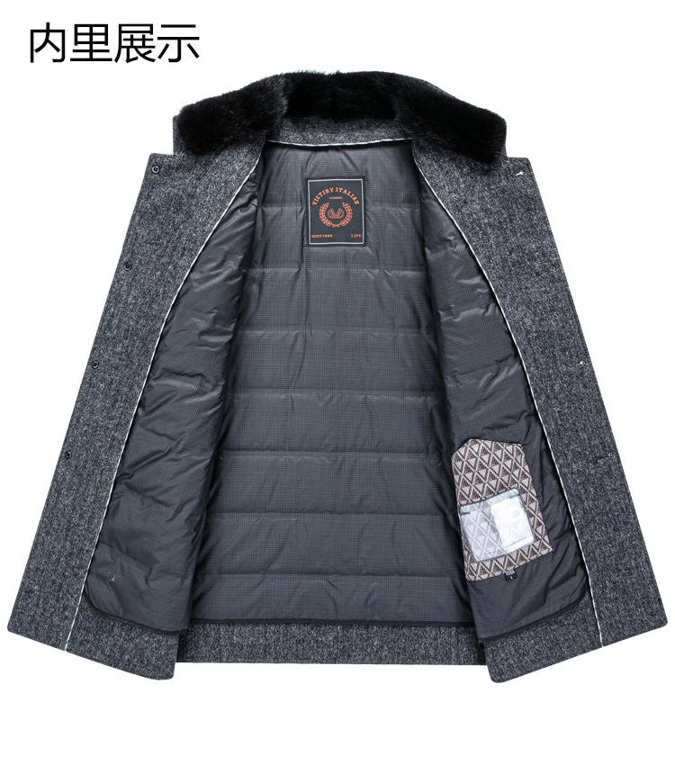 Klassische Herren-Wollmäntel, verdickt, warm, 2022, Winter, lässig, Daunenfutter, abnehmbare Wolle, Windjacke, Oberbekleidung, Puffermantel – Detail 13