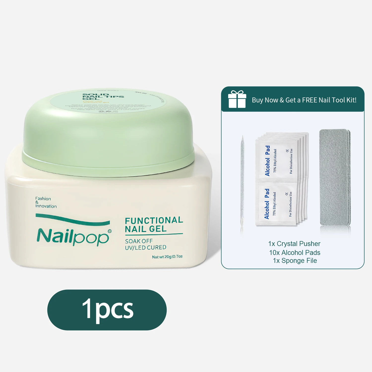 Nailpop Solid Clear Gel Glue - Strong, Long-Lasting Adhesive