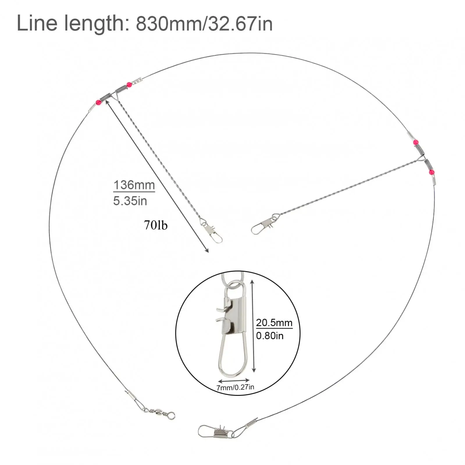 10Pcs Sea Fishing Stainless Steel Arms Fishing Line Rig