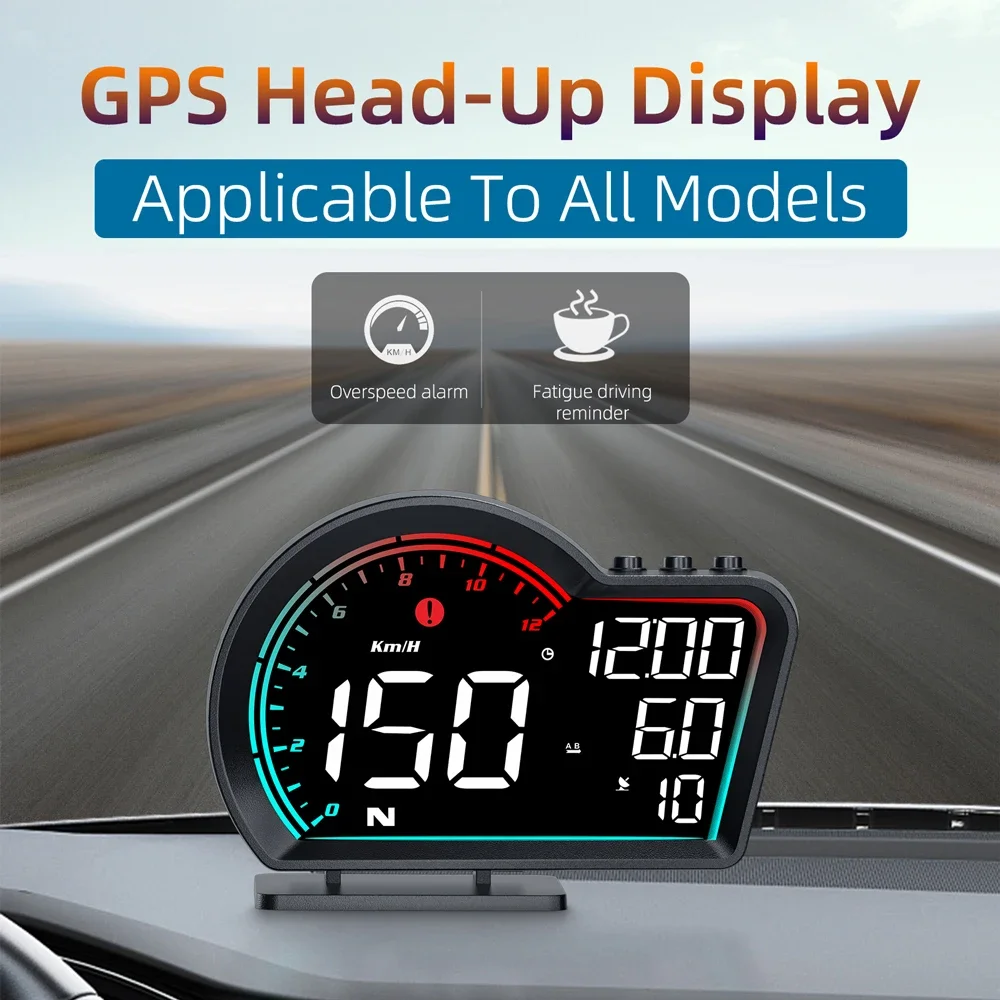 

Hud Head Up Display Auto Digital Car GPS Speedometer Odometer Overspeed Alarm Fatigue Driving Alarm Car Accsesories Electronics