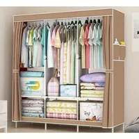 Armoire de rangement simple transfrontalière, anti-poussière, gain de place pour dortoir, garde-manteau simple et moderne pour chambre à coucher 5