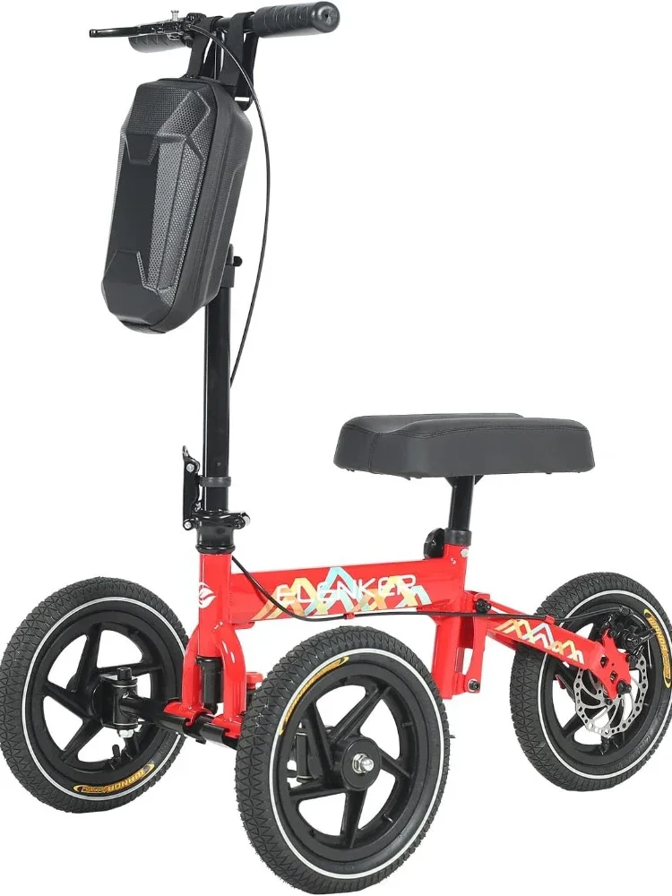 Elderly Four-wheeled Walker, Ankle Injury Walker, Elderly Foldable Scooter, Adjustable Knee Crutch Cart with Wheels 6