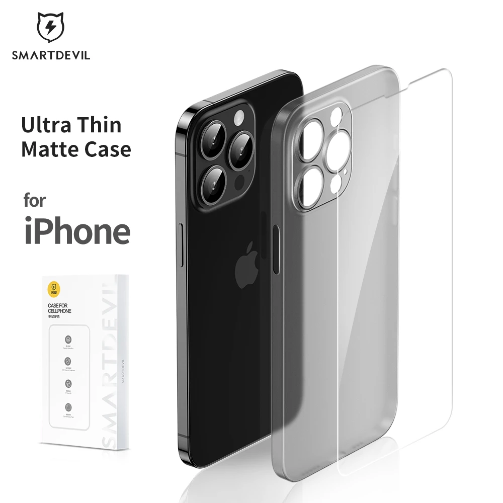 iphone 11 Pro Max  case SmartDevil Ultra Thin Matte Phone Case for iPhone 13 12 11 Pro Max Tempered Glass Screen Protector Translucent Hard Back Cover iphone 11 Pro Max  lifeproof case