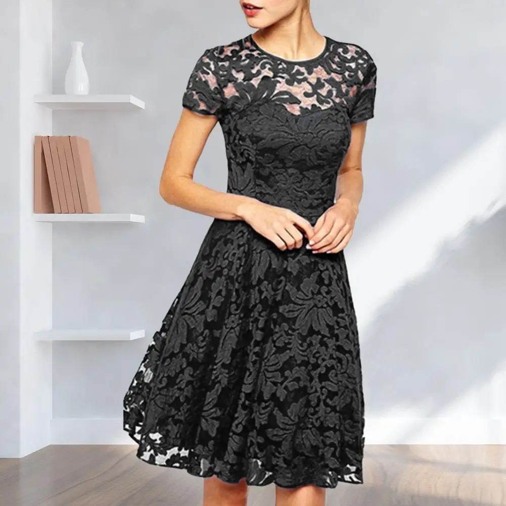 

Elegant Party Mini Dress Slim Fit Women Summer Dress Lace Plus Size Summer Mini Dress Dress-up