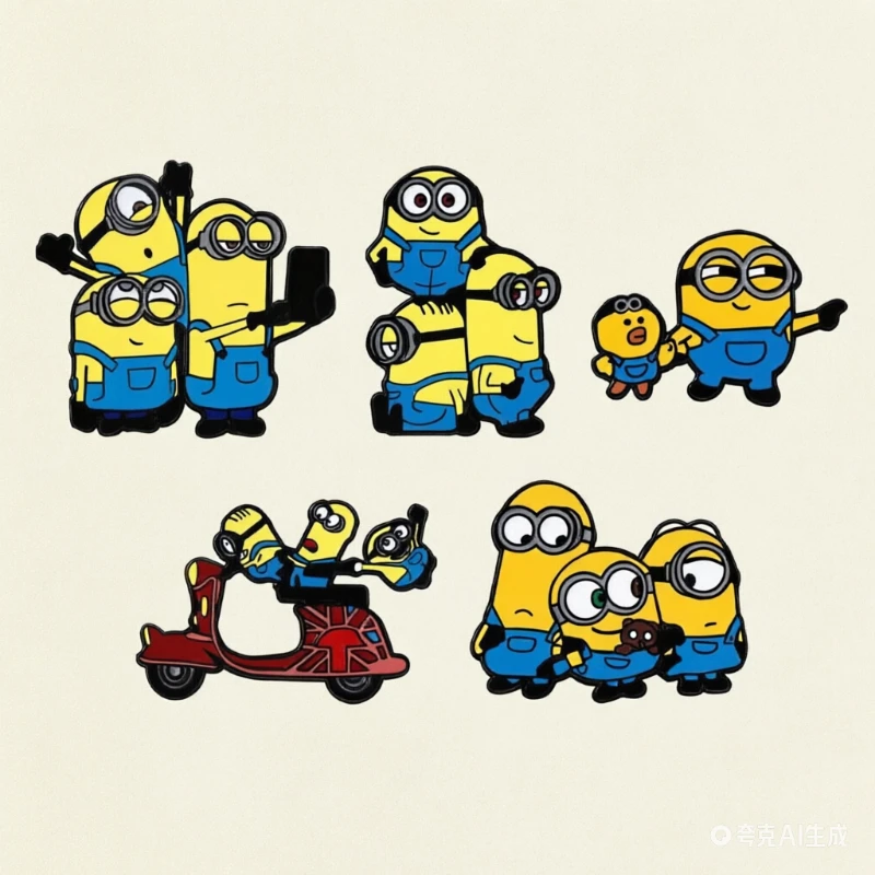 Minions cartoon cute metal badges clothing anti-exposure waist-cinching decorations brooch pendants anime merchandise wholesale