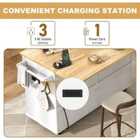 59 W Rolling Kitchen Island with Drop Leaf – Movable Kitchen Carts on Wheels Island with Storage Cabinet, Island Table 5