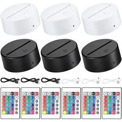 LED Multi - Color Night Light Base with Remote Control and USB Cable - Wholesale Pack (Changeable)