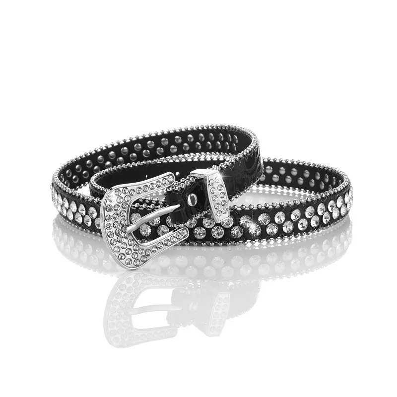 Halloween Geisterkopf Strass Gürtel Männer, Modischer Glänzender Strass  Gürtel, Westlicher Cowboy Punk Gürtel, Ideale Geschenke, 90 Tage  Käuferschutz