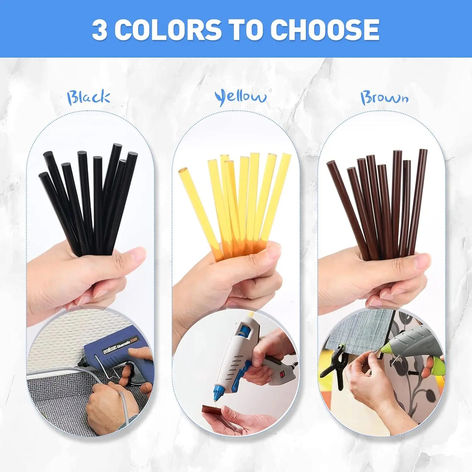 Hair Extension Glue Stick Nano 12pcs Hot Melt Strong Adhesive No Residue 4 Colors Individually Wrapped