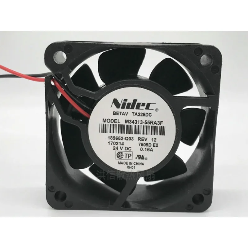 

New CPU Fan For Nidec M34313-55RA3F DC24V 0.16A Inverter Cooling Fan 6025 60*60*25mm