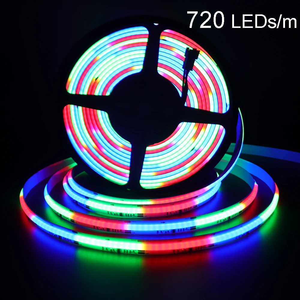 

FCOB RGB IC LED Light Strip WS2811 Addressable 720 LEDs Dream Color DC12V 24V WS2811 High Flexible FOB COB Lights RA90 2M 3M 5M