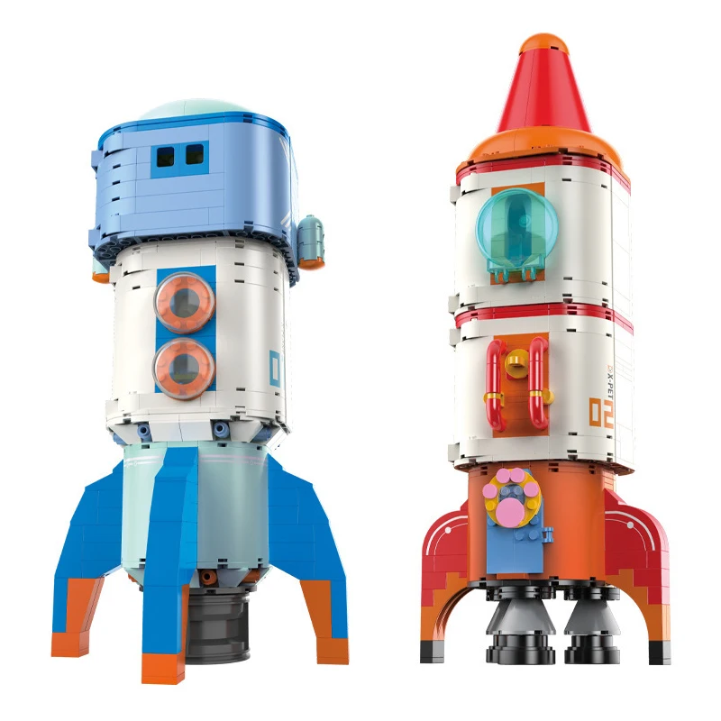 

JAKI NEW Aviation Rocket Model Blocks Creative Kids Toys Funny Space Station Building Blocks Astronaut Theme Assemble Bricks