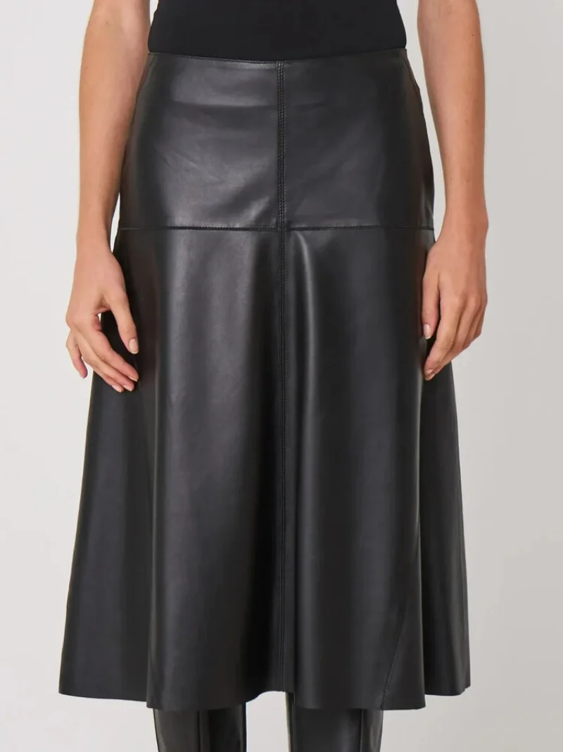 Women Leather Skirt Pencil Beautiful Black Genuine Leather Flare Skirt